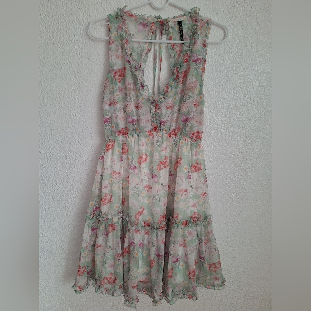 DG GOLDEN DAYS Floral Print Dress with Ruffle Details